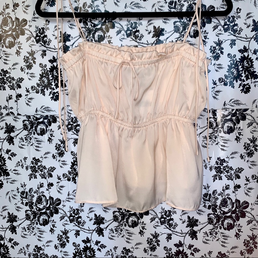 NWT Forever 21 tie-strap flounce cami